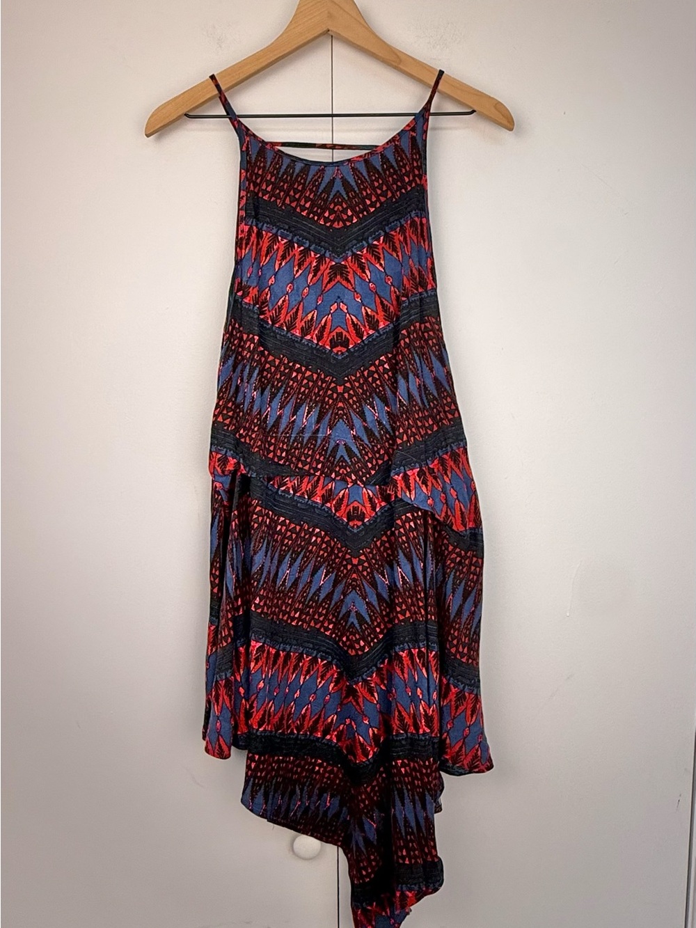 Free People XS Tribal Print Open Back Asymmetrical Dress